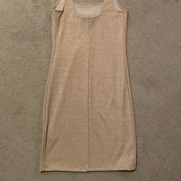 Forever 21 Cream/Pale Pink Sparkly Bodycon Mini Dress - Picture 2 of 2
